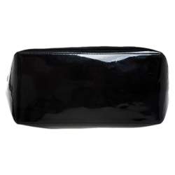 مملوكة مسبقًا Ralph Lauren Black Patent Leather and Canvas Shopper Tote