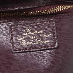 Pre Owned حقيبة يد رالف لورين جلد عنابية