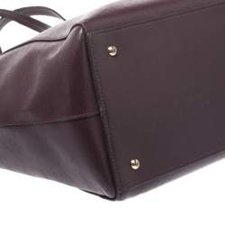 Pre Owned حقيبة يد رالف لورين جلد عنابية