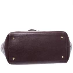 Pre Owned حقيبة يد رالف لورين جلد عنابية