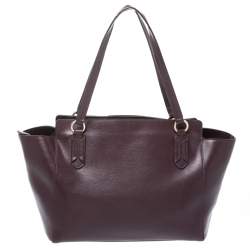 Pre Owned حقيبة يد رالف لورين جلد عنابية