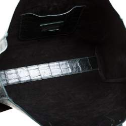 Pre Owned حقيبة شوبر رالف لورين إيزي جلد تمساح أخضر