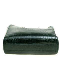 Pre Owned حقيبة شوبر رالف لورين إيزي جلد تمساح أخضر