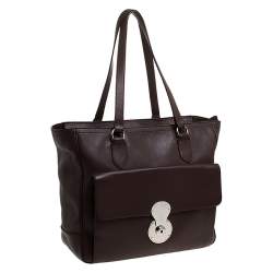 Pre Owned حقيبة يد رالف لورين شوبر جلد بنية