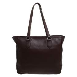 Pre Owned حقيبة يد رالف لورين شوبر جلد بنية