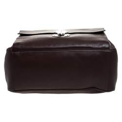 Pre Owned حقيبة يد رالف لورين شوبر جلد بنية