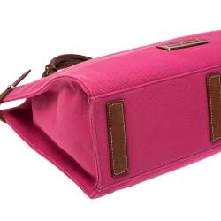 مملوكة مسبقًا Ralph Lauren Hot Pink Canvas and Leather Tassel Tote
