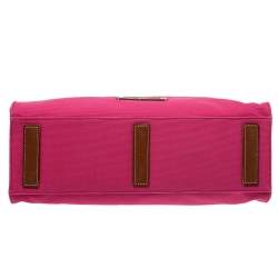 مملوكة مسبقًا Ralph Lauren Hot Pink Canvas and Leather Tassel Tote