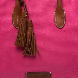 مملوكة مسبقًا Ralph Lauren Hot Pink Canvas and Leather Tassel Tote