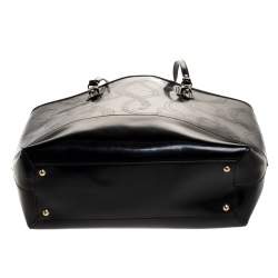 مملوكة مسبقًا Ralph Lauren Black Equestrian Embossed Leather Belmar Tote