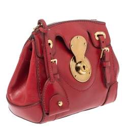 Ralph Lauren Red Leather Ricky Crossbody Bag