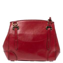 Ralph Lauren Red Leather Ricky Crossbody Bag