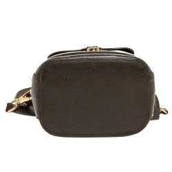 Pre Owned Ralph Lauren Olive Green Leather Ricky Drawstring Bucket Bag