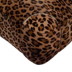 Pre Owned Ralph Lauren Beige Leopard Print Calfhair Hobo