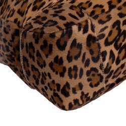 Pre Owned Ralph Lauren Beige Leopard Print Calfhair Hobo