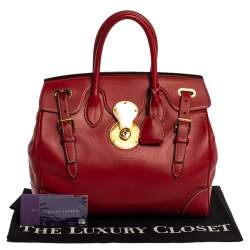Pre Owned Ralph Lauren Red Soft Leather Ricky 33 Tote