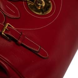 Pre Owned Ralph Lauren Red Soft Leather Ricky 33 Tote