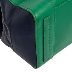 Pre Owned Ralph Lauren Green/Blue Leather Ricky Tote