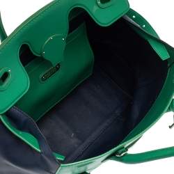 Pre Owned Ralph Lauren Green/Blue Leather Ricky Tote