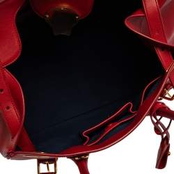 Pre Owned Ralph Lauren Red Leather Ricky 32 Tote