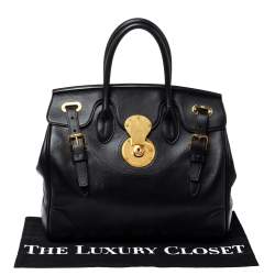 Pre Owned Ralph Lauren Black Soft Leather Ricky 33 Tote
