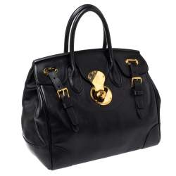 Pre Owned Ralph Lauren Black Soft Leather Ricky 33 Tote