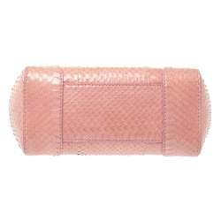 Pre Owned Ralph Lauren Pink Snakeskin Mini Tiffin Top Handle Bag
