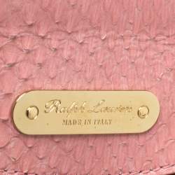 Pre Owned Ralph Lauren Pink Snakeskin Mini Tiffin Top Handle Bag