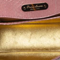 Pre Owned Ralph Lauren Pink Snakeskin Mini Tiffin Top Handle Bag