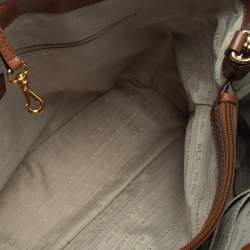 Pre Owned Ralph Lauren Brown Leather Front Pocket Tote