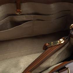 Pre Owned Ralph Lauren Brown Leather Front Pocket Tote