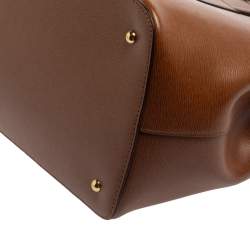 Pre Owned Ralph Lauren Brown Leather Front Pocket Tote
