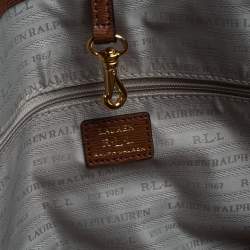 Pre Owned Ralph Lauren Brown Leather Front Pocket Tote