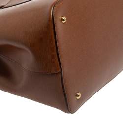 Pre Owned Ralph Lauren Brown Leather Front Pocket Tote
