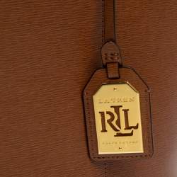 Pre Owned Ralph Lauren Brown Leather Front Pocket Tote
