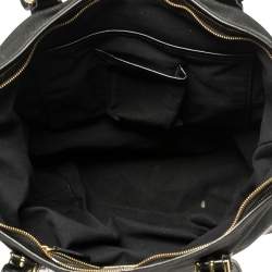 Pre Owned Ralph Lauren Black Patent Leather and Canvas Shopper Tote