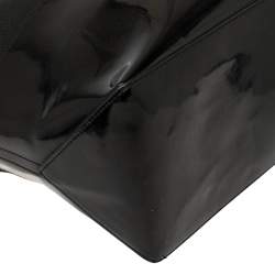 Pre Owned Ralph Lauren Black Patent Leather and Canvas Shopper Tote