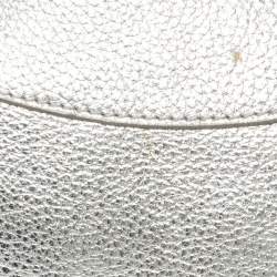 Pre Owned Ralph Lauren Silver Leather Buckle Handle Hobo