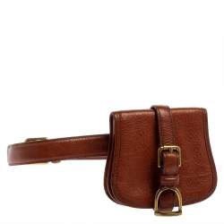 Pre Owned Ralph Lauren Tan Leather Mini Waist Bag