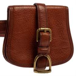 Pre Owned Ralph Lauren Tan Leather Mini Waist Bag