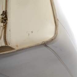 مملوكة مسبقًا Ralph Lauren Cream White Leather Stirrup Boston Bag