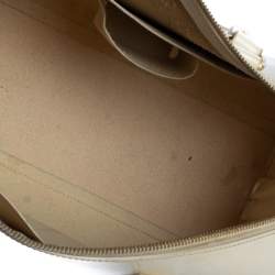 مملوكة مسبقًا Ralph Lauren Cream White Leather Stirrup Boston Bag