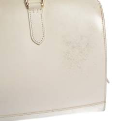 مملوكة مسبقًا Ralph Lauren Cream White Leather Stirrup Boston Bag