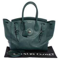 Pre Owned حقيبة رالف لورين ريكي جلد أخضر متوسطة