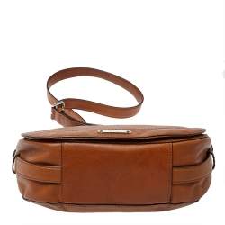 Pre Owned Lauren Ralph Lauren Brown Leather Messenger Bag