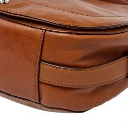 Pre Owned Lauren Ralph Lauren Brown Leather Messenger Bag