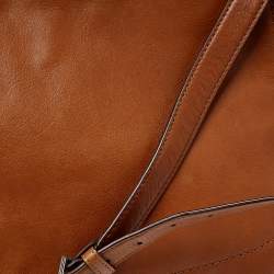 Pre Owned Lauren Ralph Lauren Brown Leather Messenger Bag