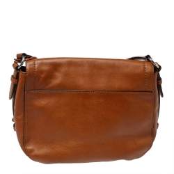 Pre Owned Lauren Ralph Lauren Brown Leather Messenger Bag