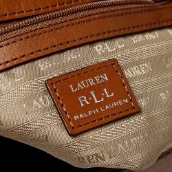 Pre Owned Lauren Ralph Lauren Brown Leather Messenger Bag