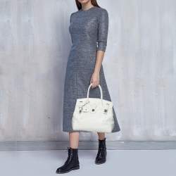 Pre Owned حقيبة رالف لورين ريكي سوفت جلد أبيض